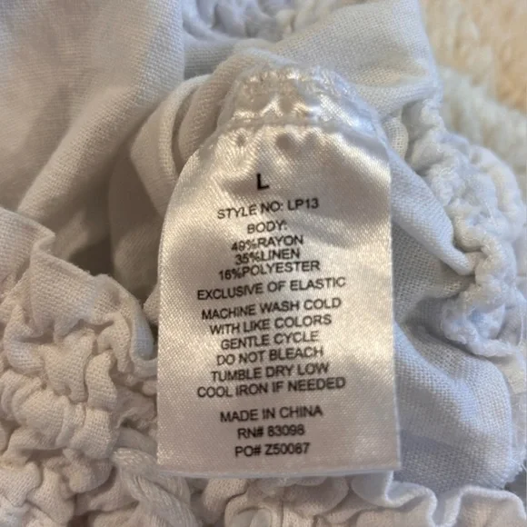 Ci Sono White Straight Leg Linen Pants Women’s Large - Picture 7 of 7